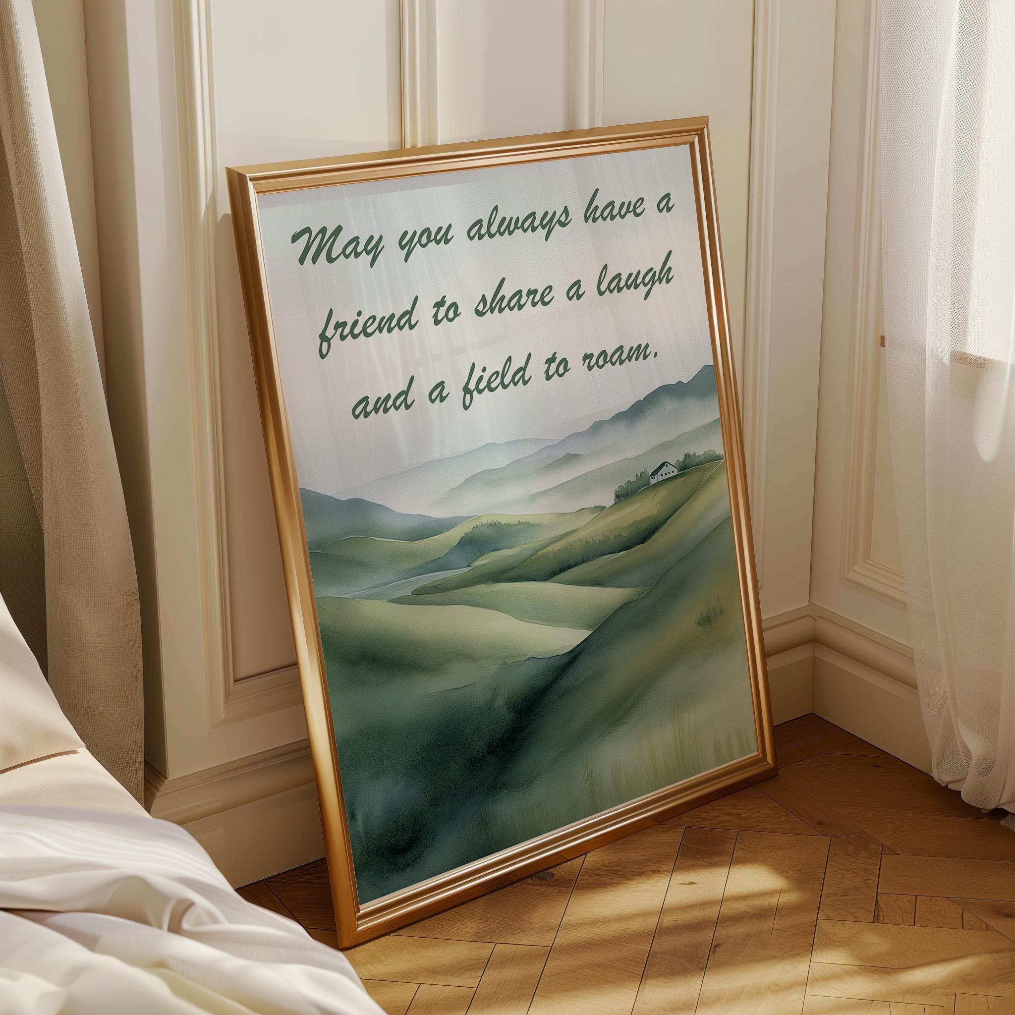 Irish Blessing Friendship Quote Irish Landscape Wall Art by The Wall Art Studio