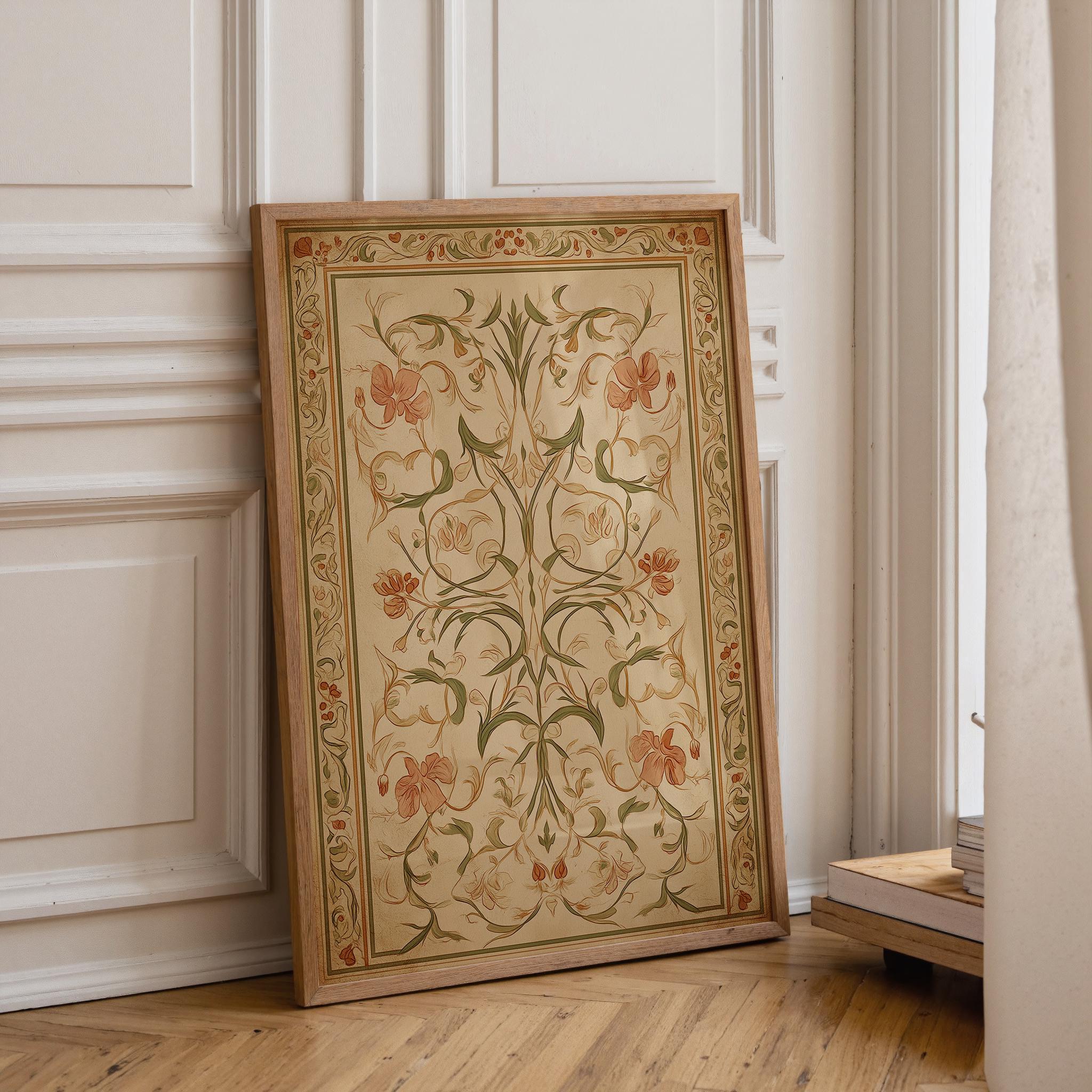 Art Nouveau Thistle Botanical William Morris Style Floral Vintage Wall Art