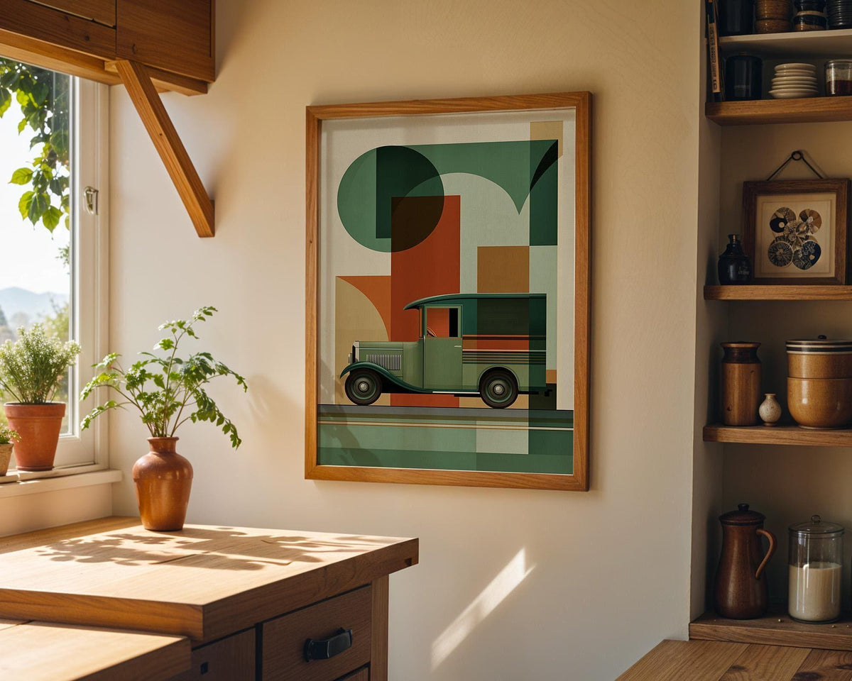 Classic Green Lorry Army Vehicle Wall Art by The Wall Art Studio