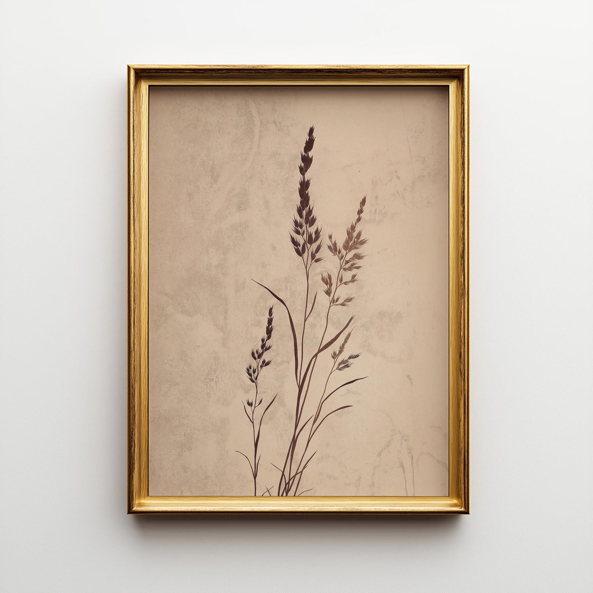 Wabi Sabi Botanical Grass Neutral Minimalist Japandi Beige Wall Art