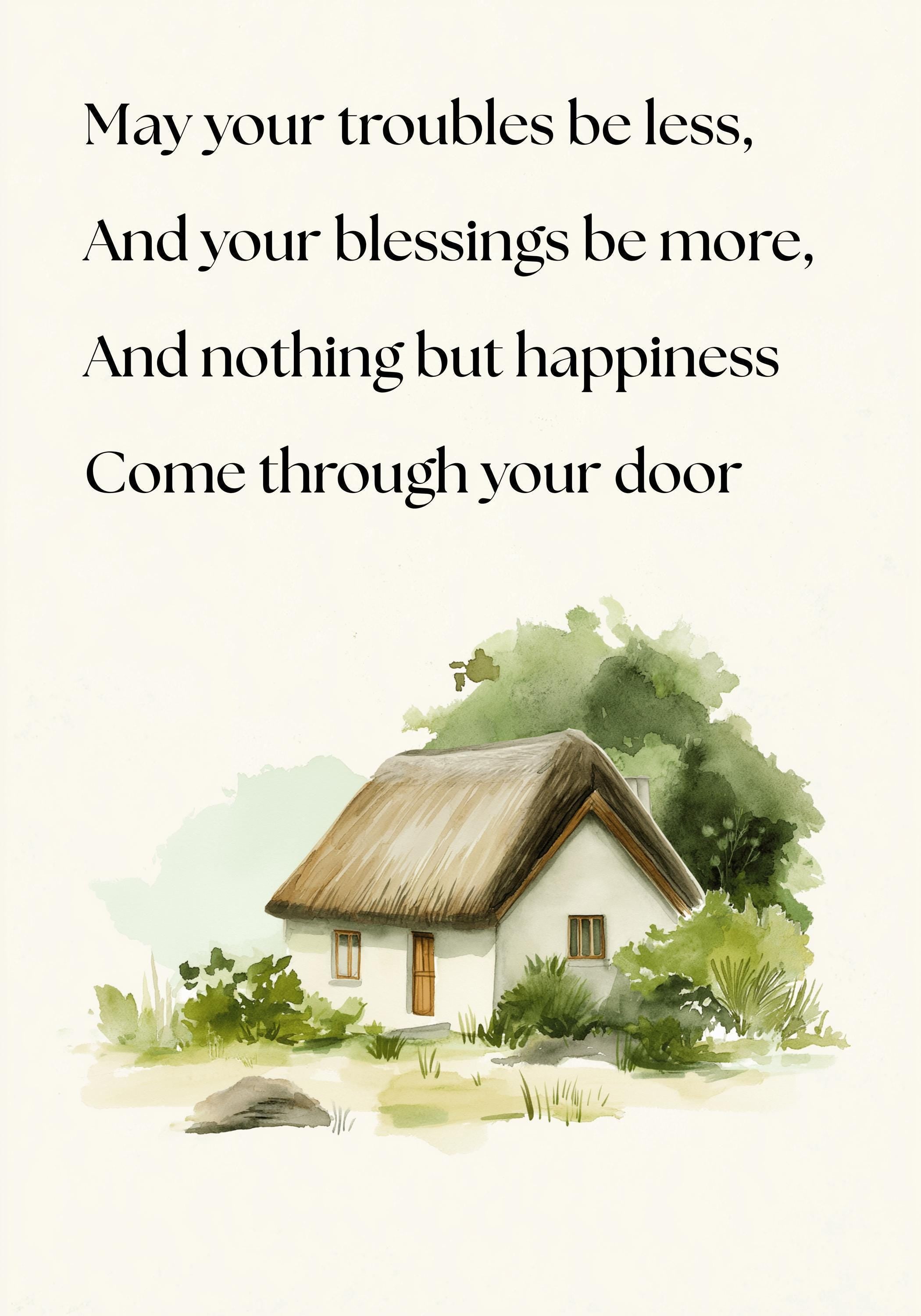Irish Blessing May Troubles Be Less Inspirational Quote Wall Art by The Wall Art Studio