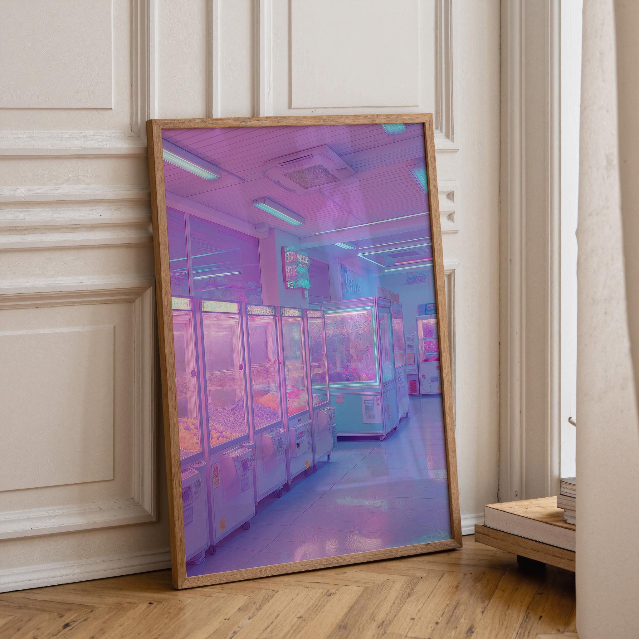 Pastel Pink Arcade Vaporwave Retro Gaming Wall Art by The Wall Art Studio