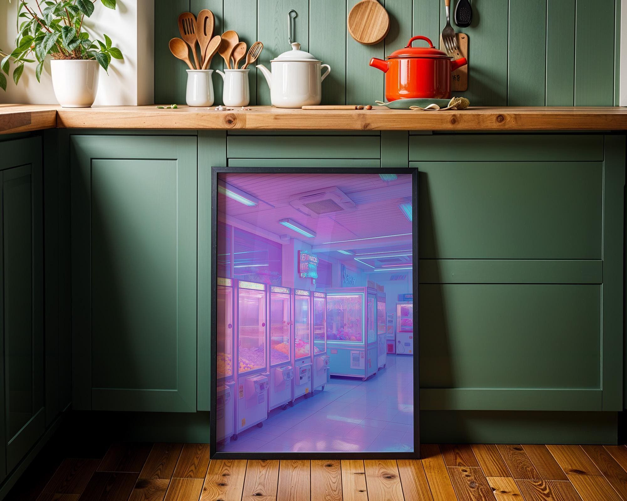 Pastel Pink Arcade Vaporwave Retro Gaming Wall Art by The Wall Art Studio