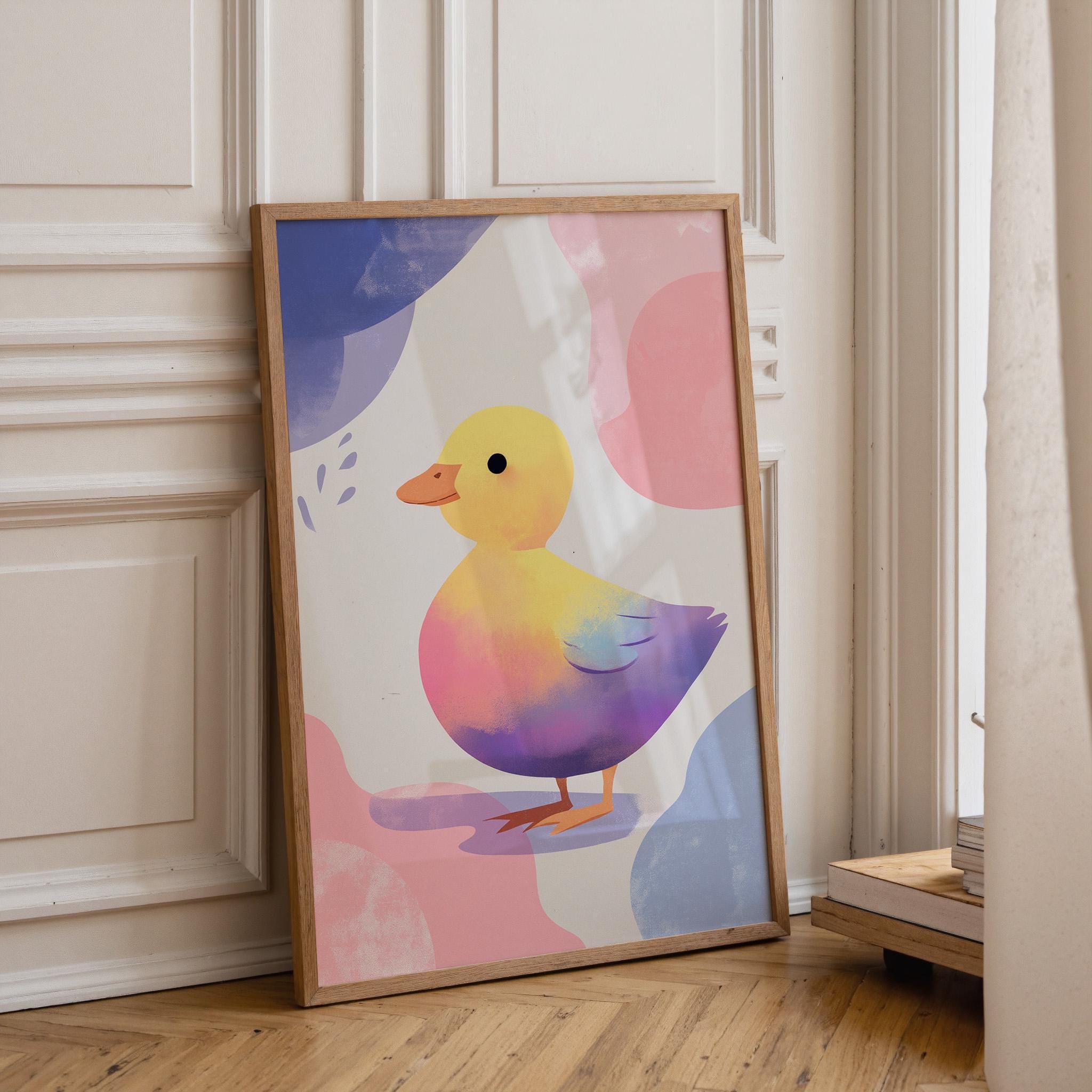 Pastel Duckling Whimsical Nursery Wall Art by The Wall Art Studio