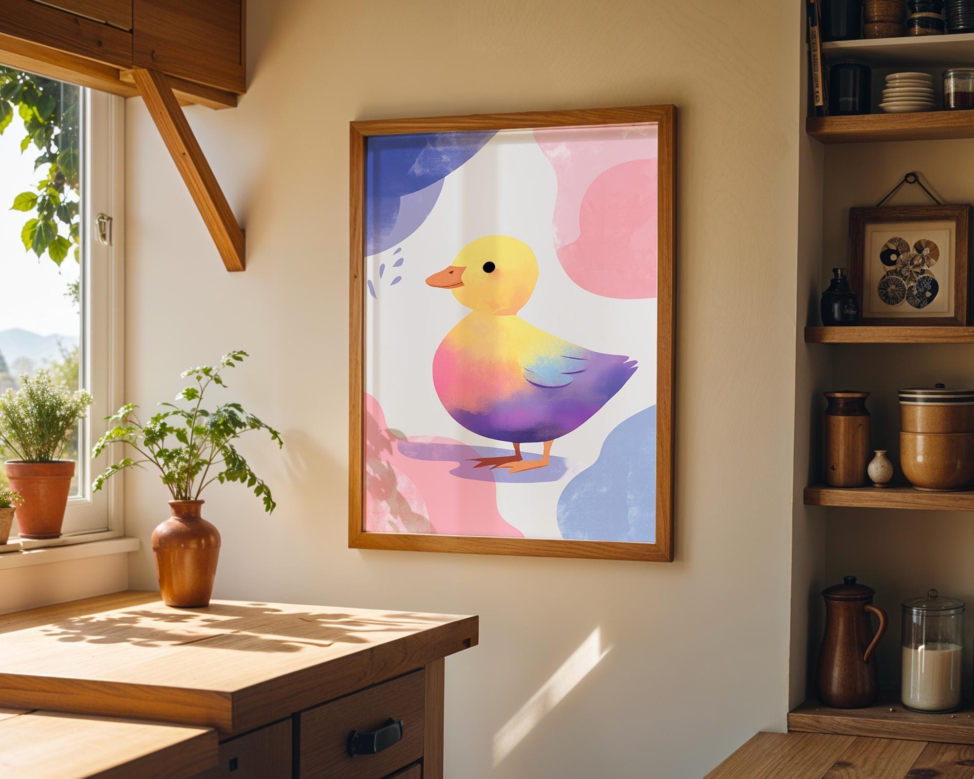 Pastel Duckling Whimsical Nursery Wall Art by The Wall Art Studio