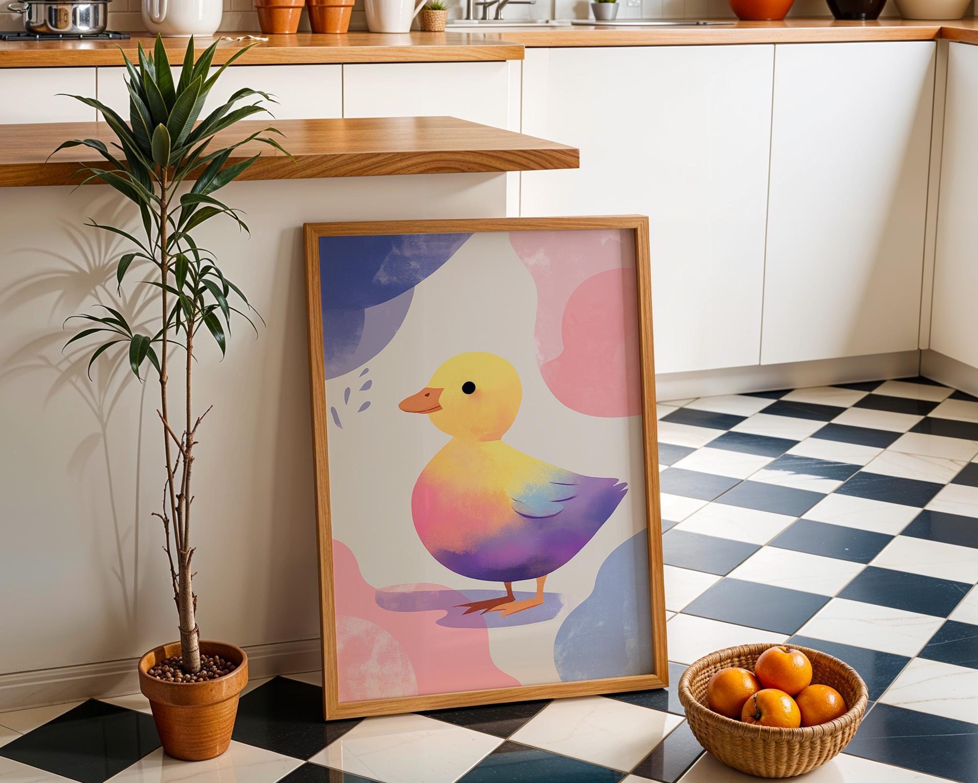 Pastel Duckling Whimsical Nursery Wall Art by The Wall Art Studio