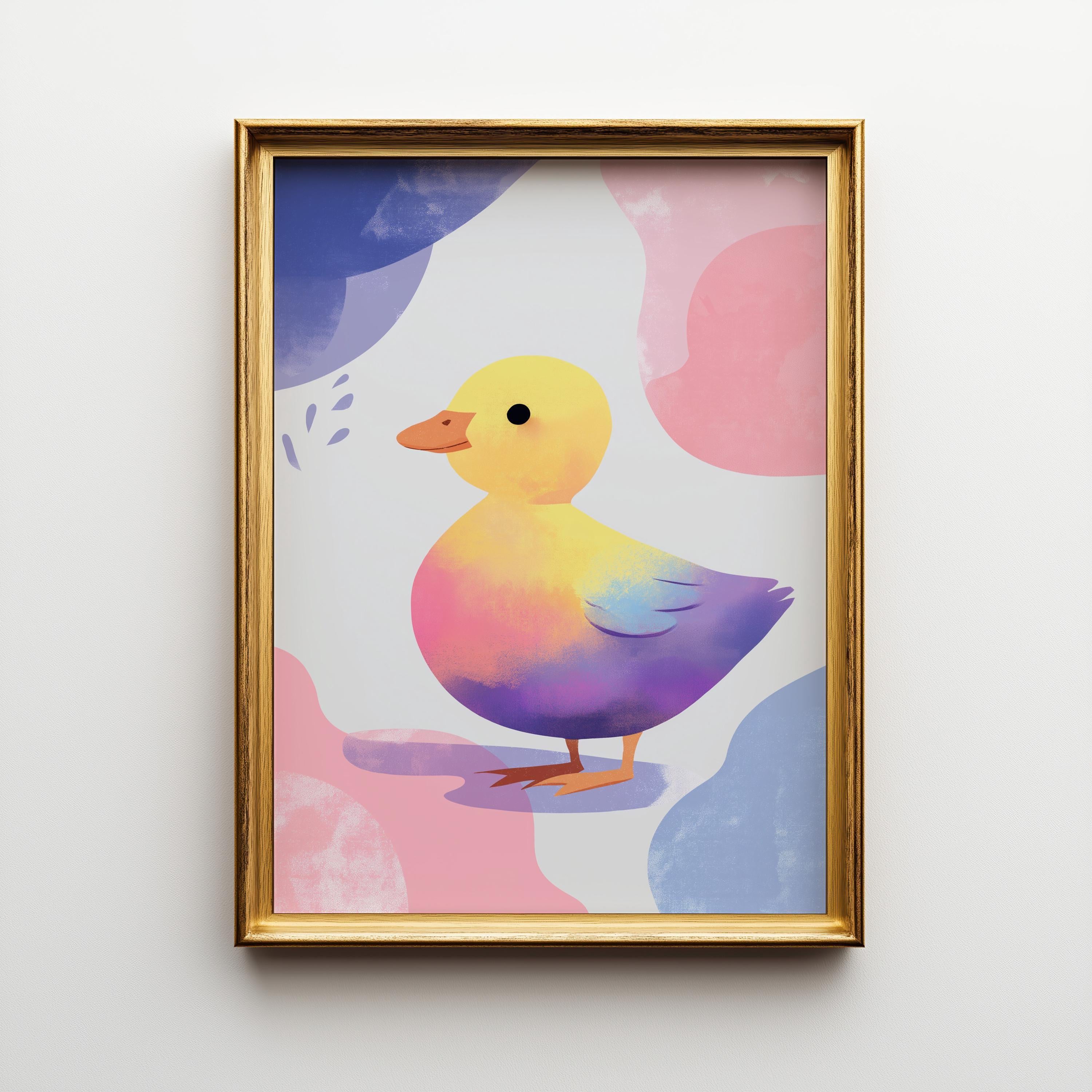 Pastel Duckling Whimsical Nursery Wall Art by The Wall Art Studio