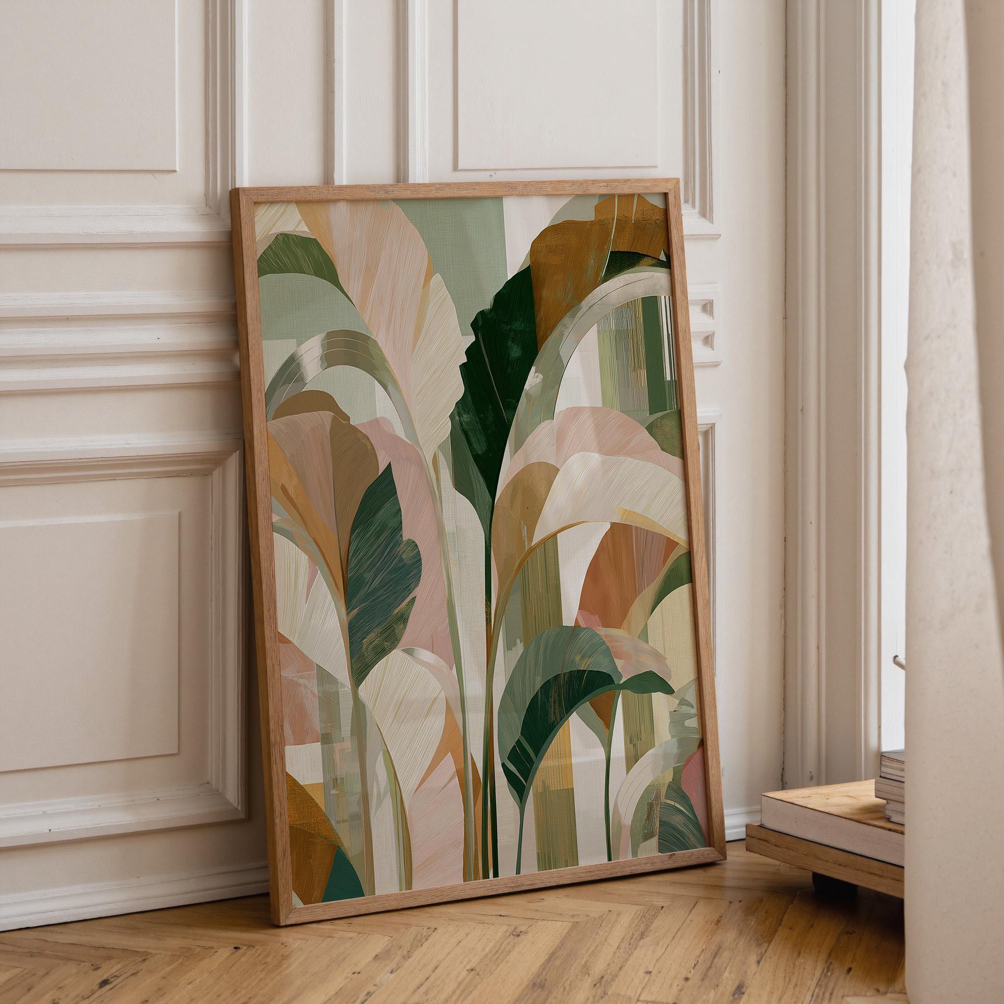 Art Deco Green Botanical Ginkgo Leaf Wall Art by The Wall Art Studio