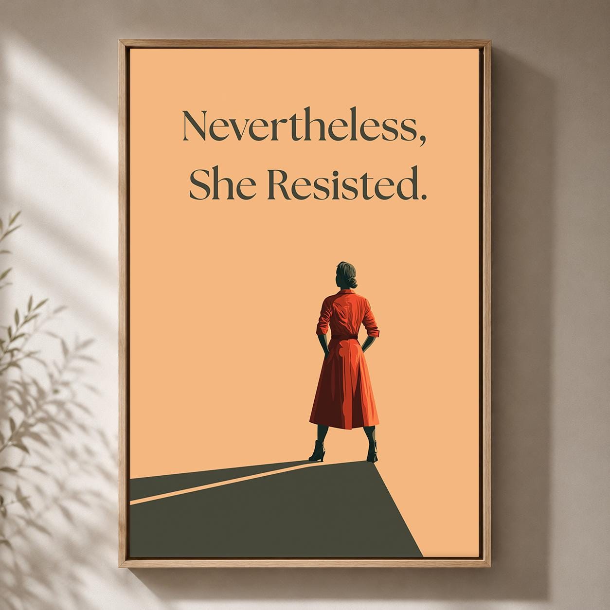 "Nevertheless She Resisted" Feminist Empowerment Framed Canvas by The Wall Art Studio - physical