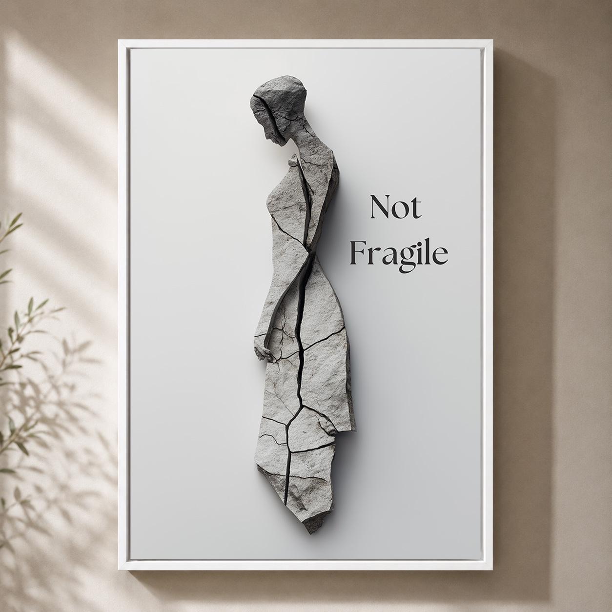 Not Fragile Feminist Empowerment Quote Framed Canvas by The Wall Art Studio - physical