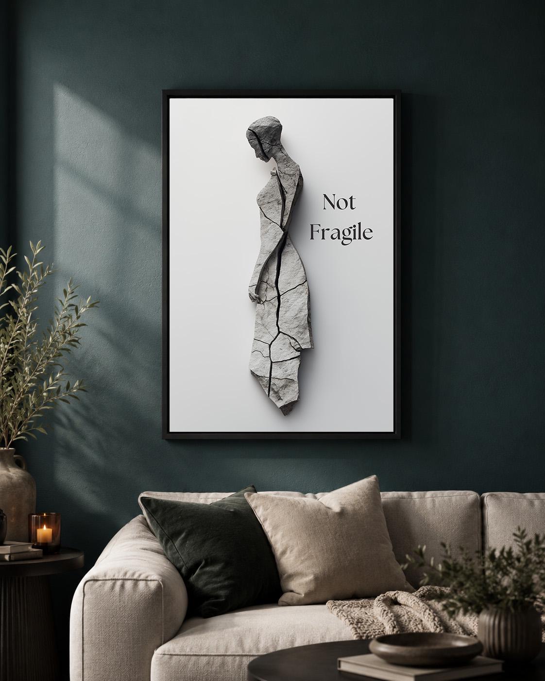 Not Fragile Feminist Empowerment Quote Framed Canvas by The Wall Art Studio - physical