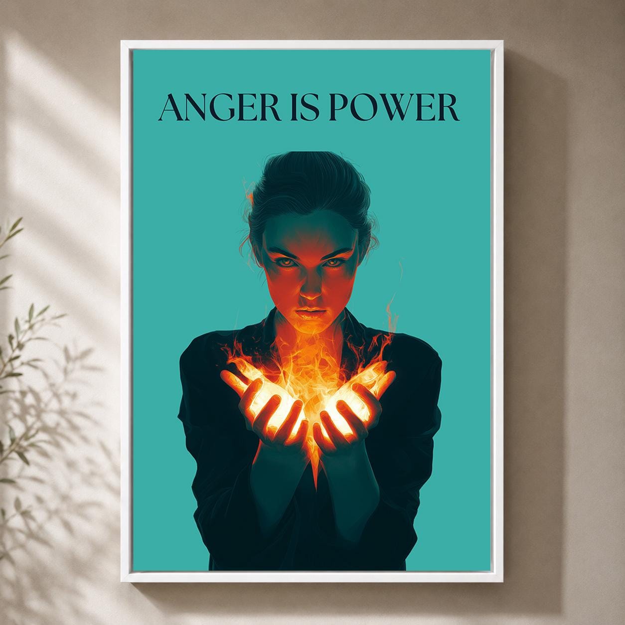 Anger Is Power Feminist Empowerment Protest Framed Canvas by The Wall Art Studio - physical
