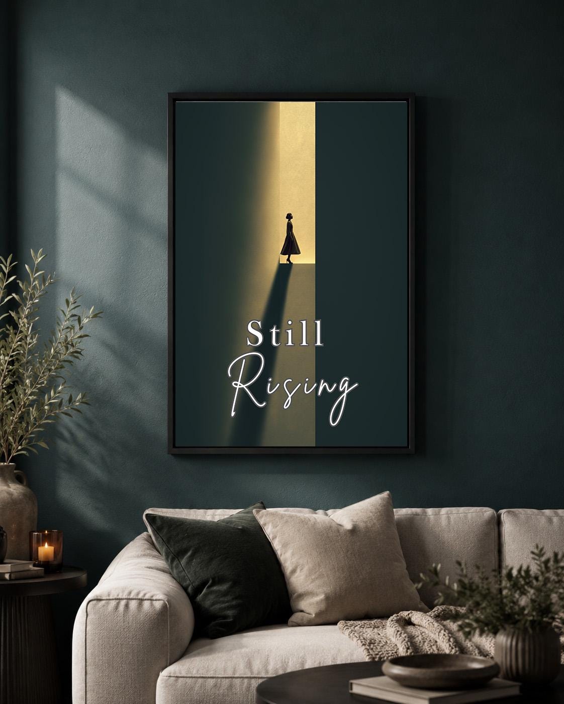 "Still Rising" Feminist Empowerment Inspirational Quote Framed Canvas by The Wall Art Studio - physical