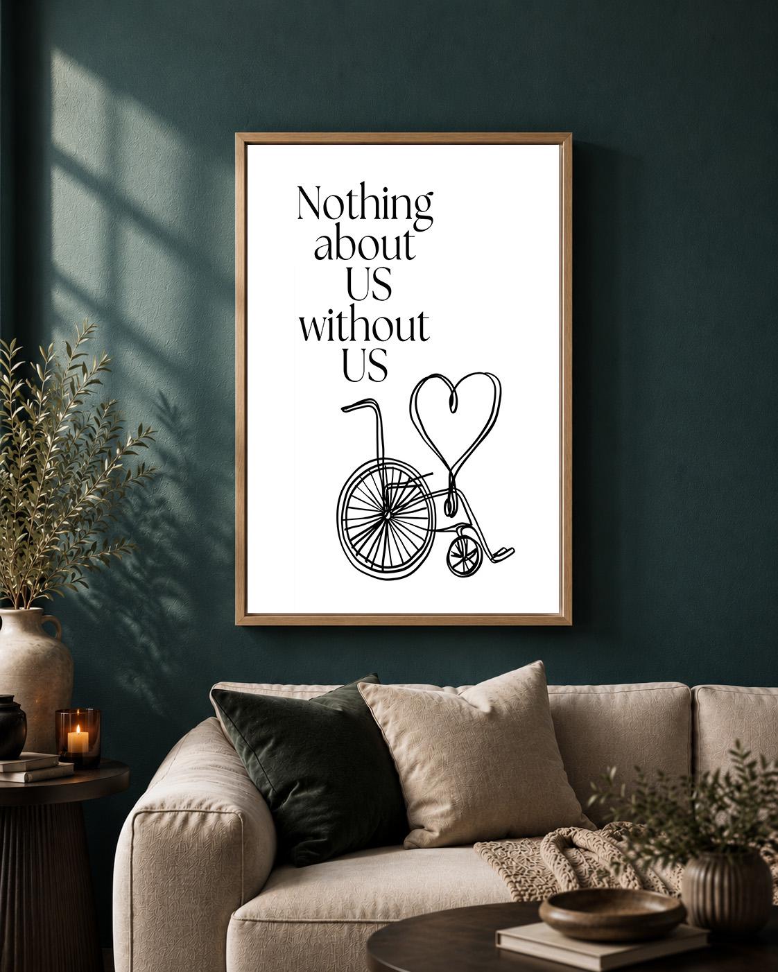 "Nothing About Us Without Us" Disability Rights Accessibility & Inclusion Framed Canvas by The Wall Art Studio - physical