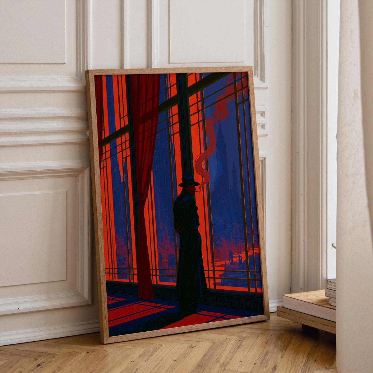 Art Deco Film Noir Detective Cityscape Wall Art by The Wall Art Studio