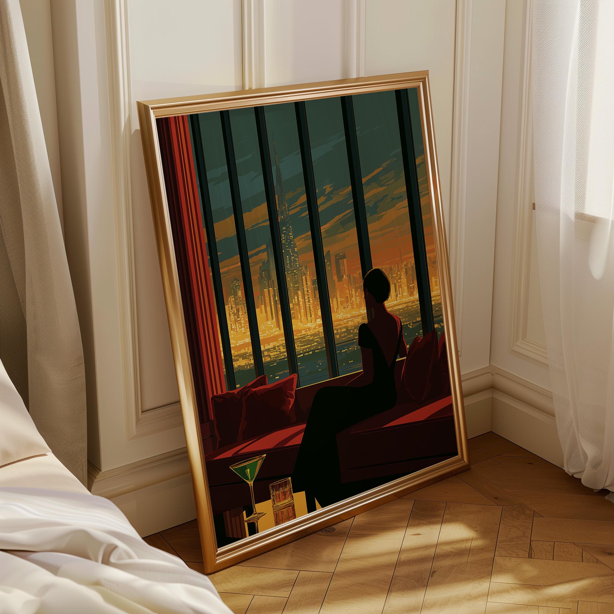 Art Deco Luxury Penthouse City Skyline Wall Art by The Wall Art Studio