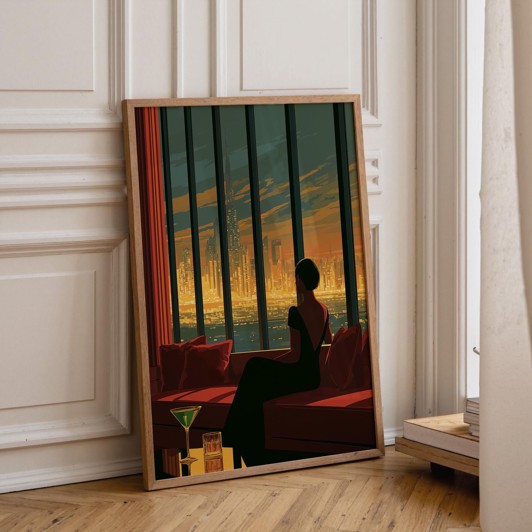 Art Deco Luxury Penthouse City Skyline Wall Art by The Wall Art Studio