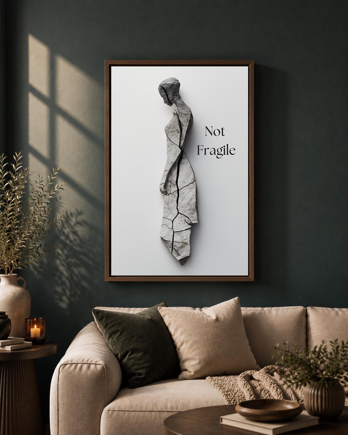 Not Fragile Feminist Empowerment Quote Framed Canvas by The Wall Art Studio - physical