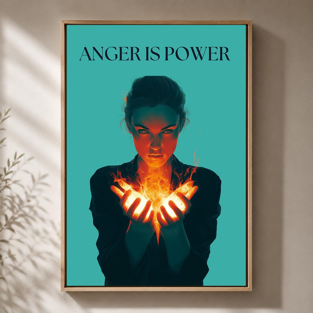 Anger Is Power Feminist Empowerment Protest Framed Canvas by The Wall Art Studio - physical