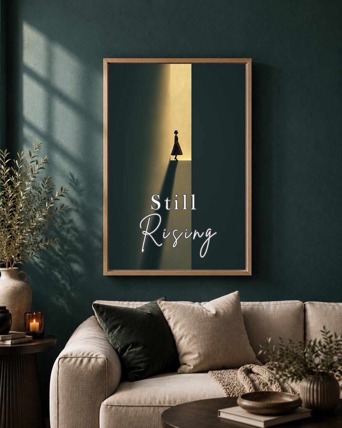 "Still Rising" Feminist Empowerment Inspirational Quote Framed Canvas by The Wall Art Studio - physical