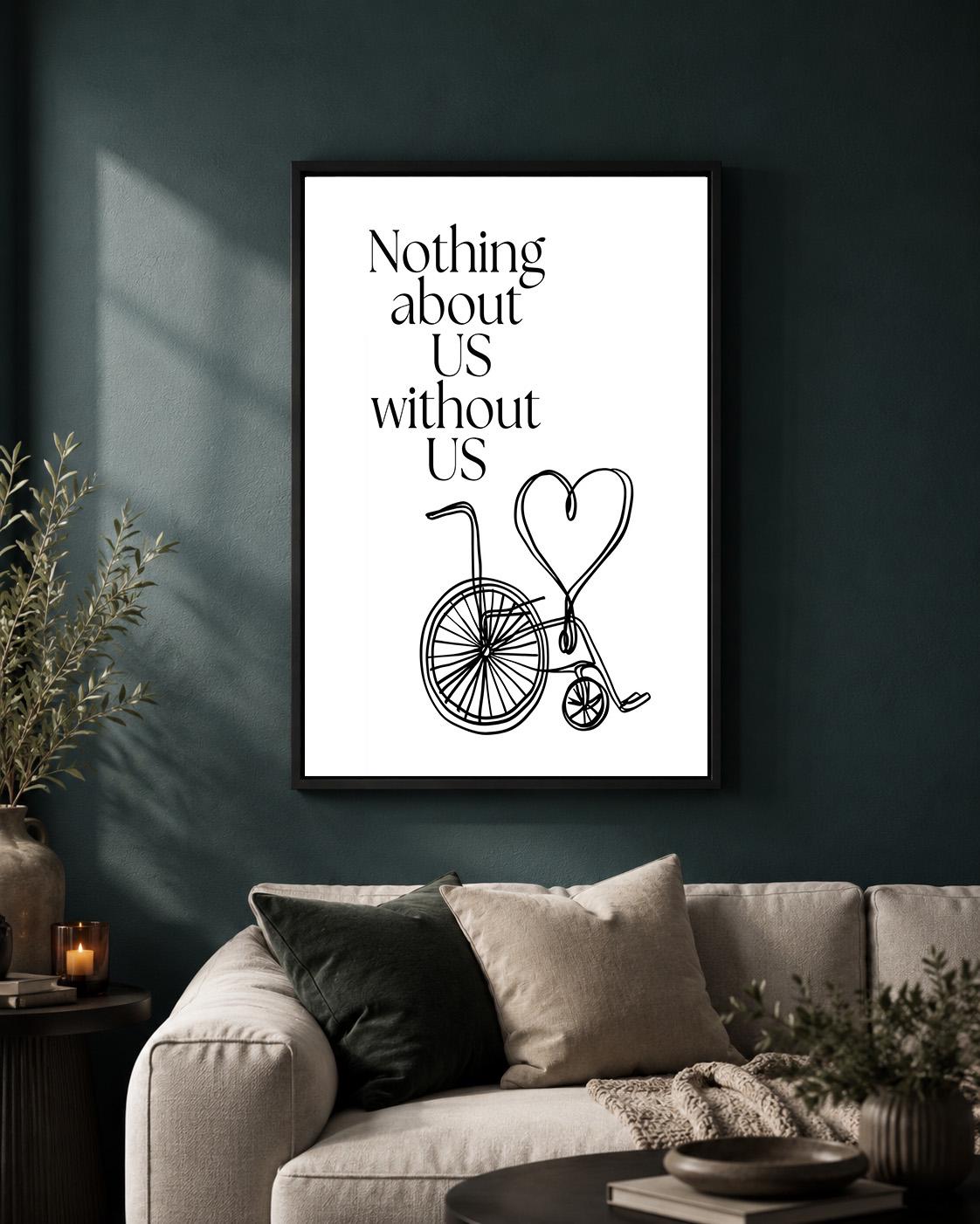 "Nothing About Us Without Us" Disability Rights Accessibility & Inclusion Framed Canvas by The Wall Art Studio - physical