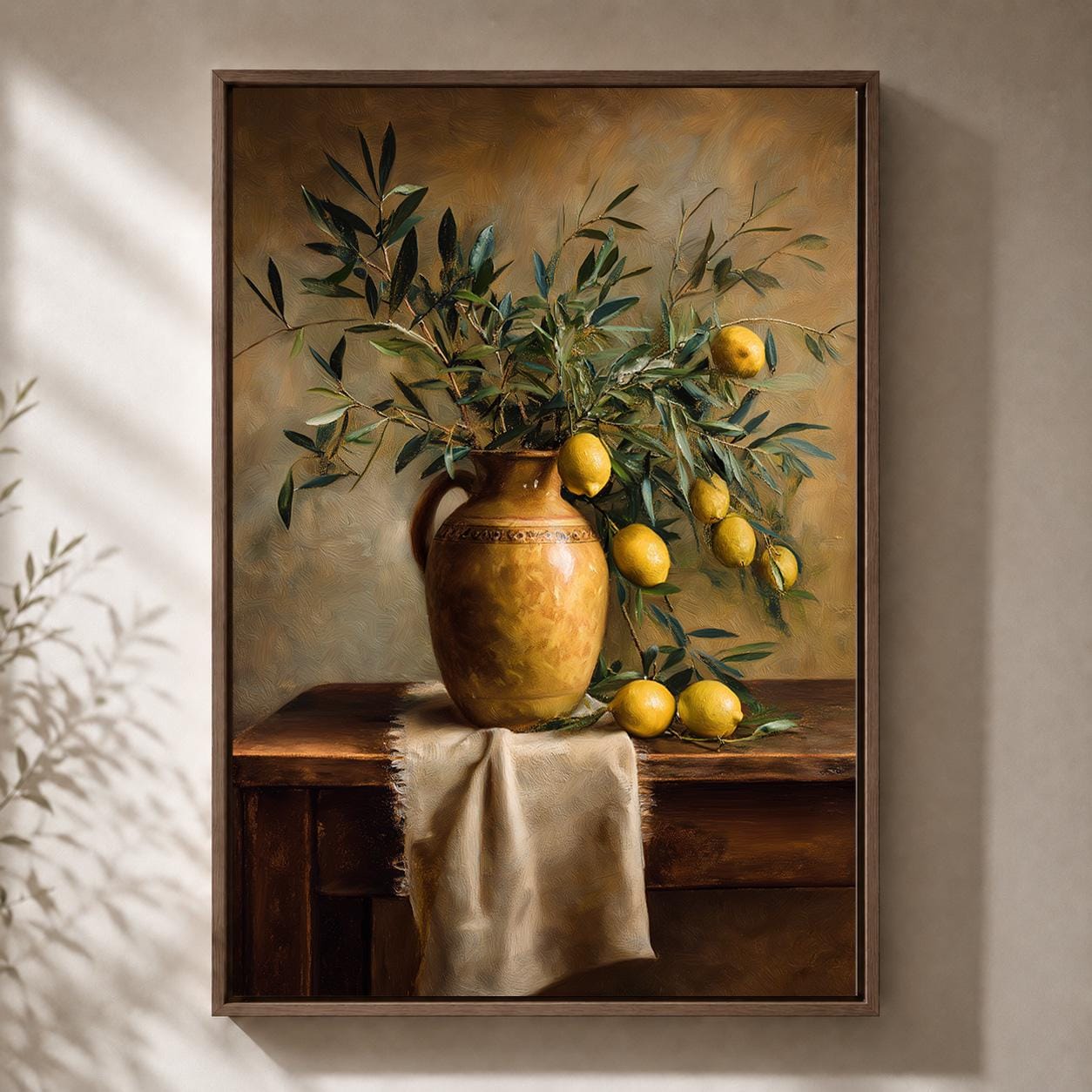 Lemon Still LifeMediterranean Kitchen Rustic Italian Style Framed Canvas