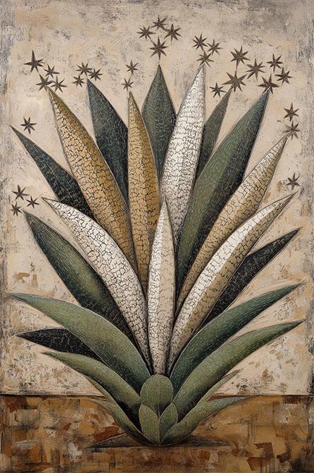Agave Southwestern Botanical Rustic Desert Plant Neutral Western Framed Canvas