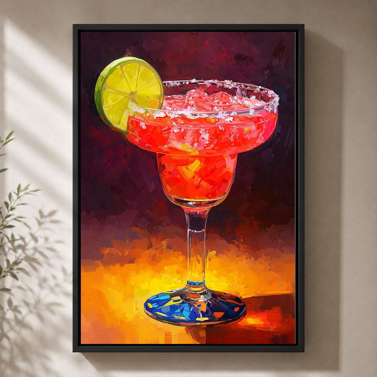 Margarita Colourful Cocktail Lime Drink Vibrant Framed Canvas