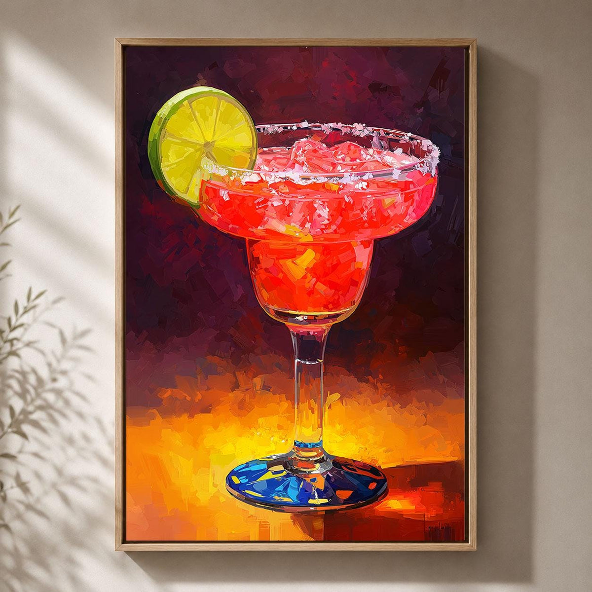 Margarita Colourful Cocktail Lime Drink Vibrant Framed Canvas