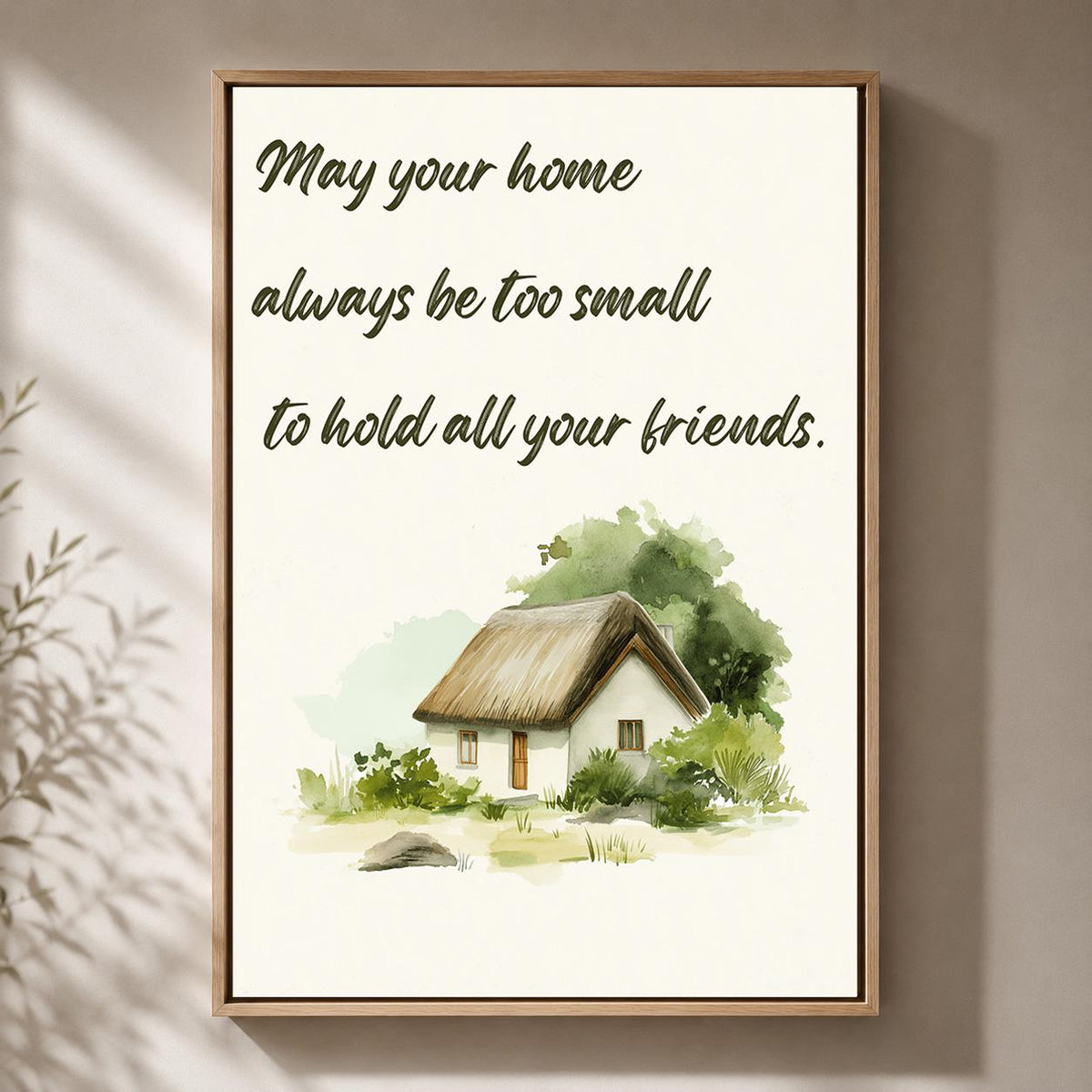 Irish Blessing Framed Canvas Art, May Your Home Hold Friends Quote Decor by The Wall Art Studio - physical