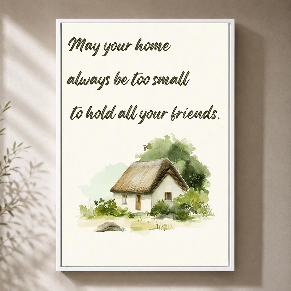 Irish Blessing Framed Canvas Art, May Your Home Hold Friends Quote Decor by The Wall Art Studio - physical