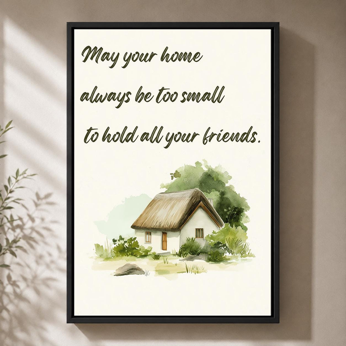 Irish Blessing Framed Canvas Art, May Your Home Hold Friends Quote Decor by The Wall Art Studio - physical