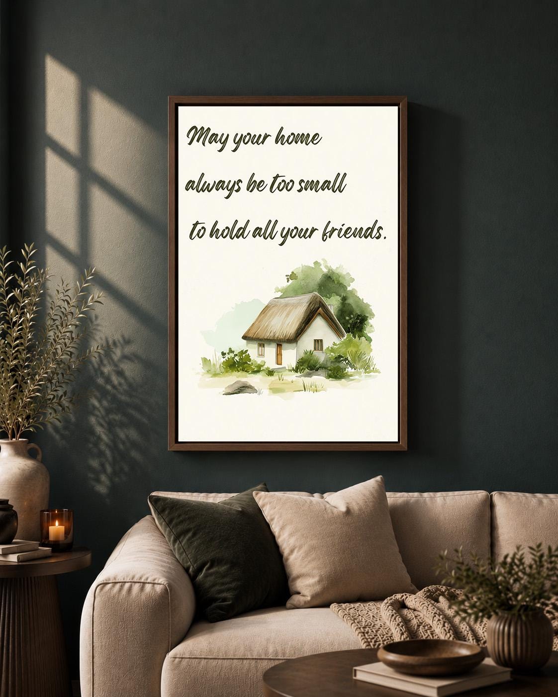 Irish Blessing Framed Canvas Art, May Your Home Hold Friends Quote Decor by The Wall Art Studio - physical