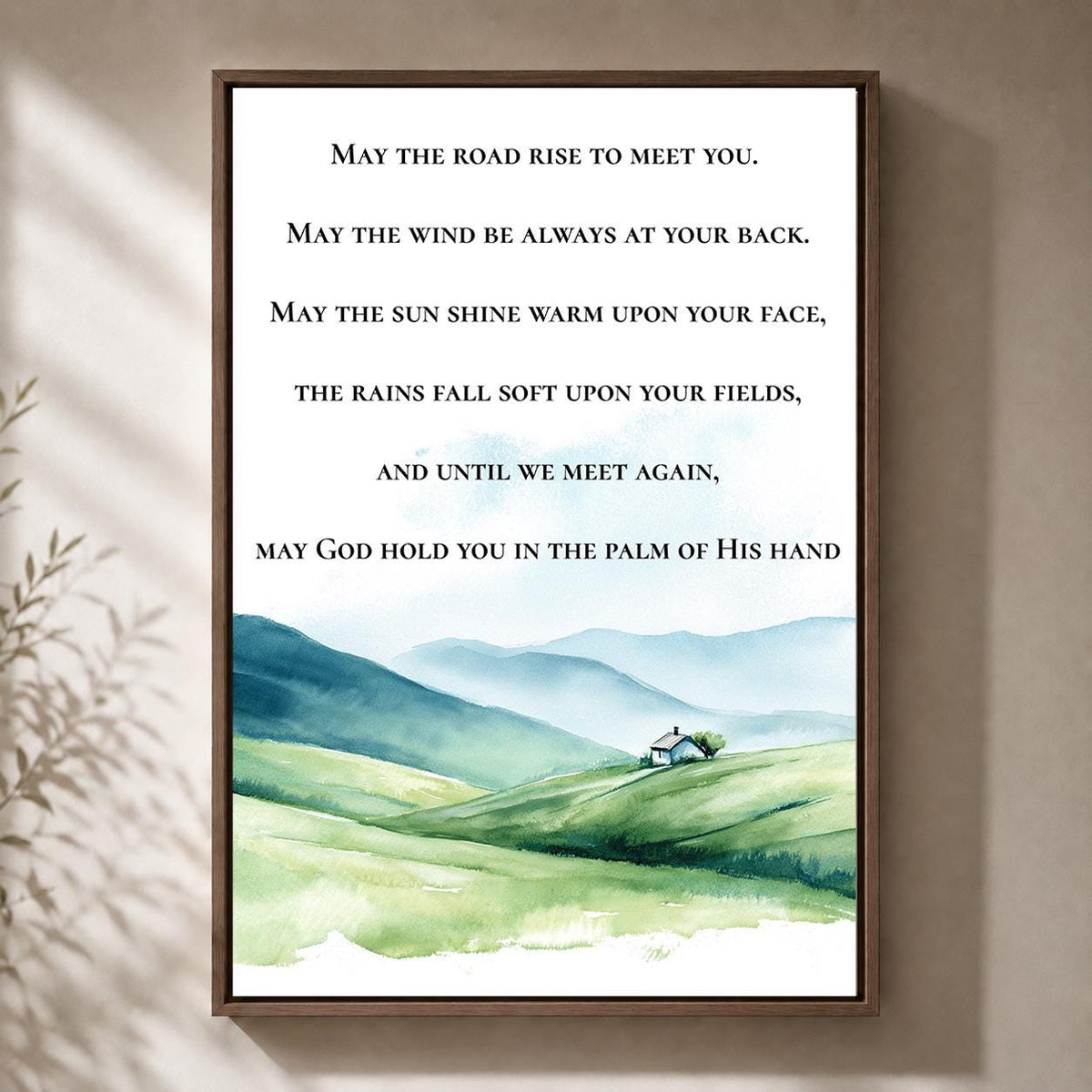 Irish Blessing Framed Canvas, May the Road Rise to Meet You, Celtic Prayer Decor by The Wall Art Studio - physical