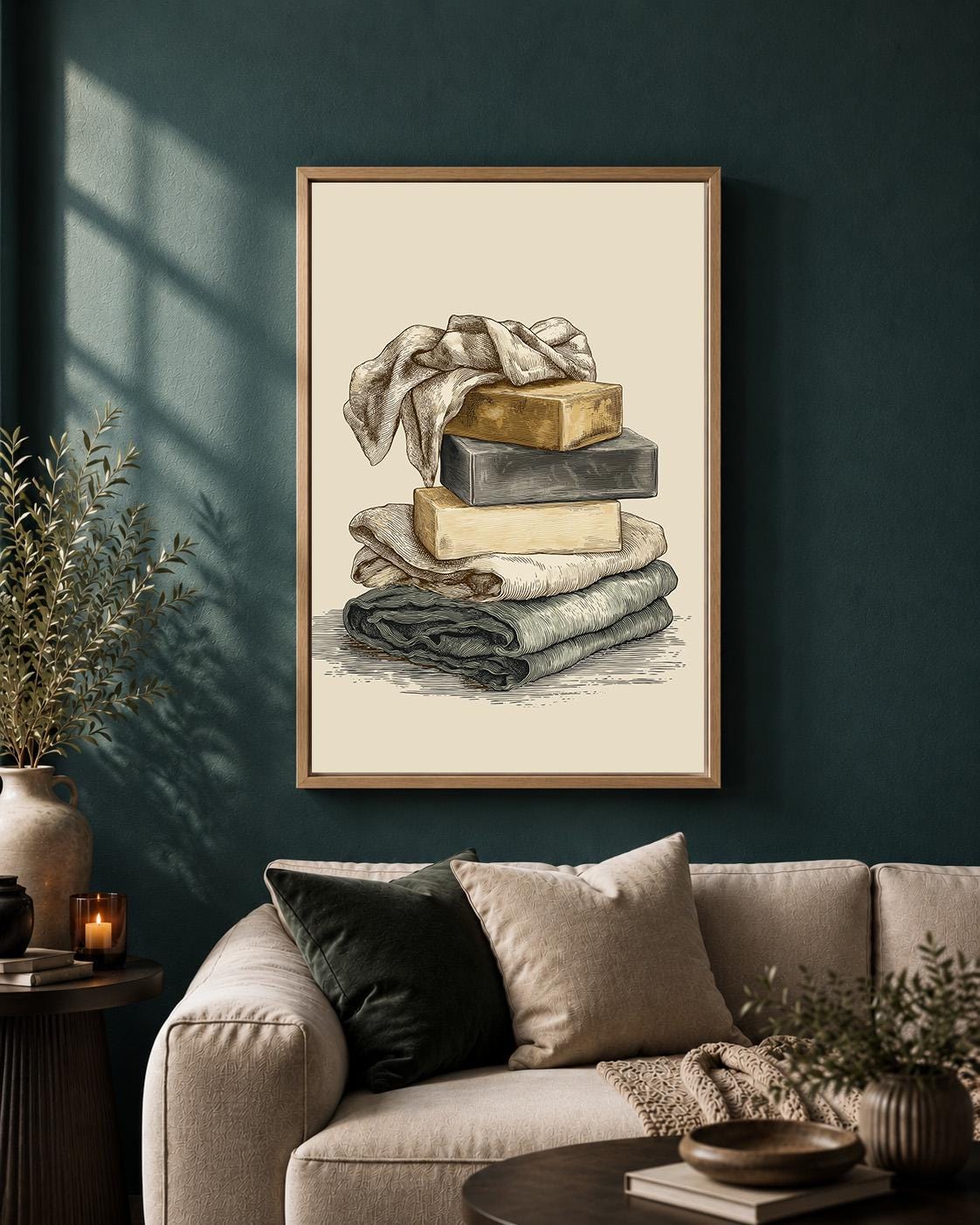 Laundry Room Framed Canvas Wall Art, Vintage Laundry Soap Framed Canvas, Farmhouse Utility Room Canvas Wall Art Decor by T...