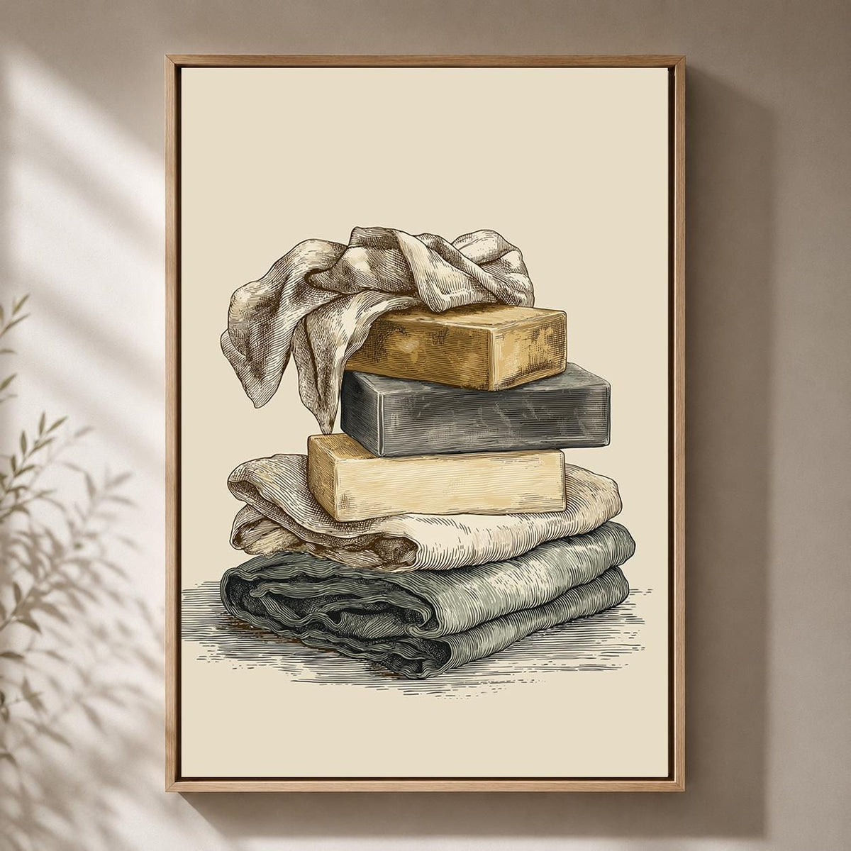 Laundry Room Framed Canvas Wall Art, Vintage Laundry Soap Framed Canvas, Farmhouse Utility Room Canvas Wall Art Decor by T...