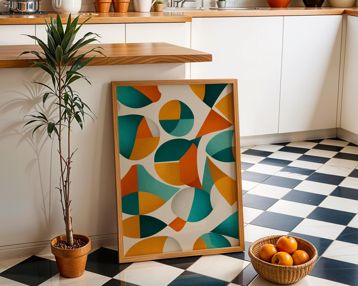 Mid-Century Modern Geometric Wall Art • Retro Abstract Shapes Print • Minimalist Bauhaus style Décor • MCM by The Wall Art...