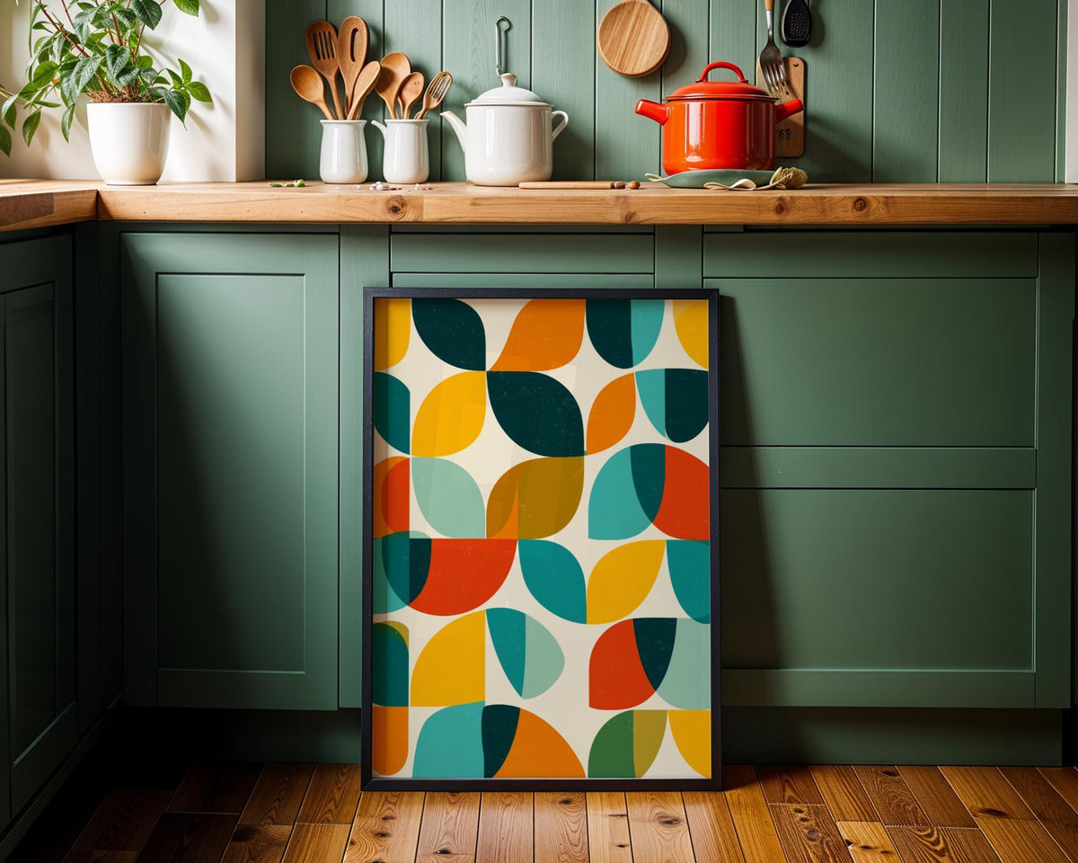 Mid-Century Modern Geometric Wall Art • Retro Abstract Shapes Print • Minimalist Bauhaus style Décor • MCM by The Wall Art...