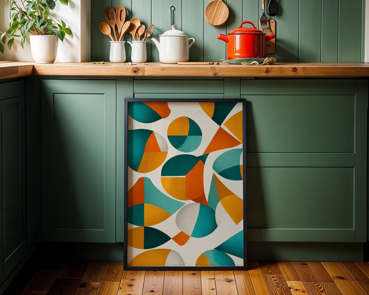 Mid-Century Modern Geometric Wall Art • Retro Abstract Shapes Print • Minimalist Bauhaus style Décor • MCM by The Wall Art...