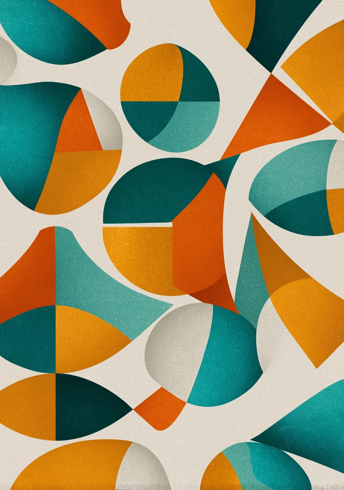 Mid-Century Modern Geometric Wall Art • Retro Abstract Shapes Print • Minimalist Bauhaus style Décor • MCM by The Wall Art...