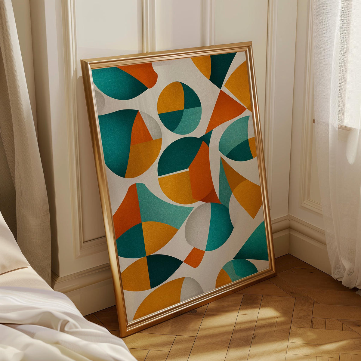 Mid-Century Modern Geometric Wall Art • Retro Abstract Shapes Print • Minimalist Bauhaus style Décor • MCM by The Wall Art...
