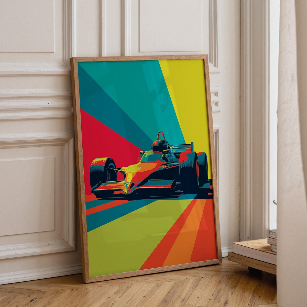 Open Wheel Racing Car Print, Bold Graphic Motorsport Wall Art by The Wall Art Studio - physical