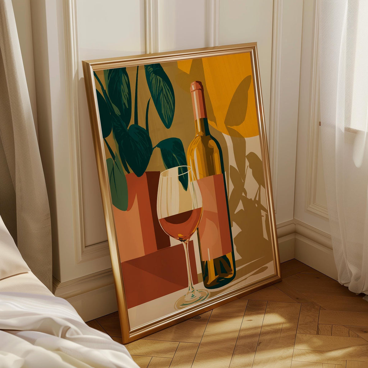 Retro Kitchen Print | Wine Wall Art | Vintage | Wine Print Wall | Retro Wine Wall Art Print | Mid-Century Modern Kitchen |...