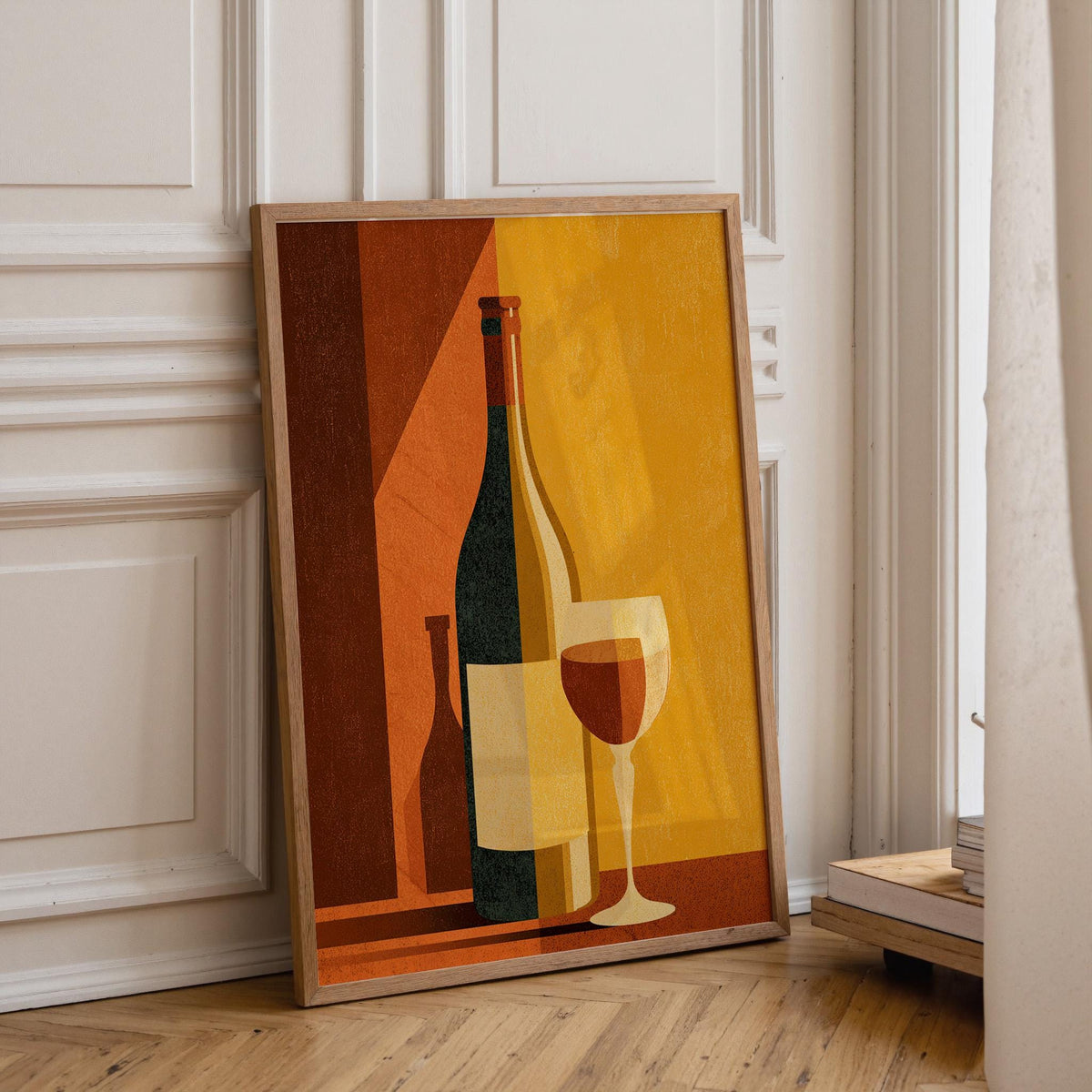 Retro Kitchen Print | Wine Wall Art | Vintage | Wine Print Wall | Retro Wine Wall Art Print | Mid-Century Modern Kitchen |...