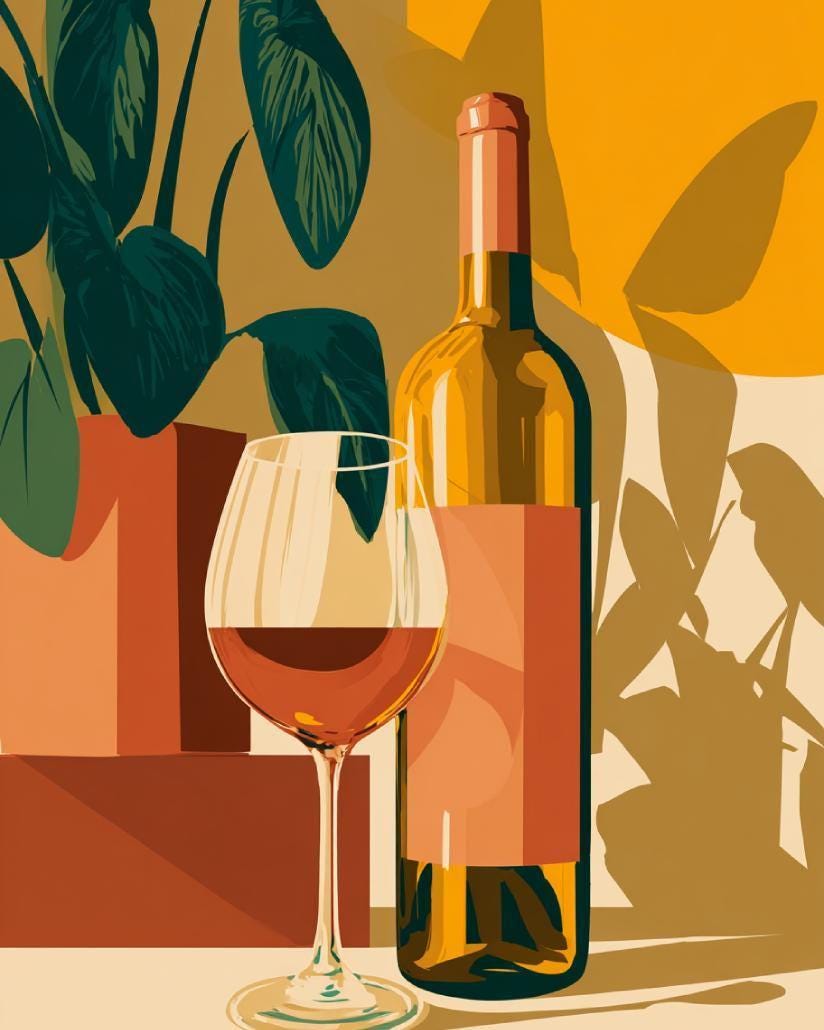 Retro Kitchen Print | Wine Wall Art | Vintage | Wine Print Wall | Retro Wine Wall Art Print | Mid-Century Modern Kitchen |...