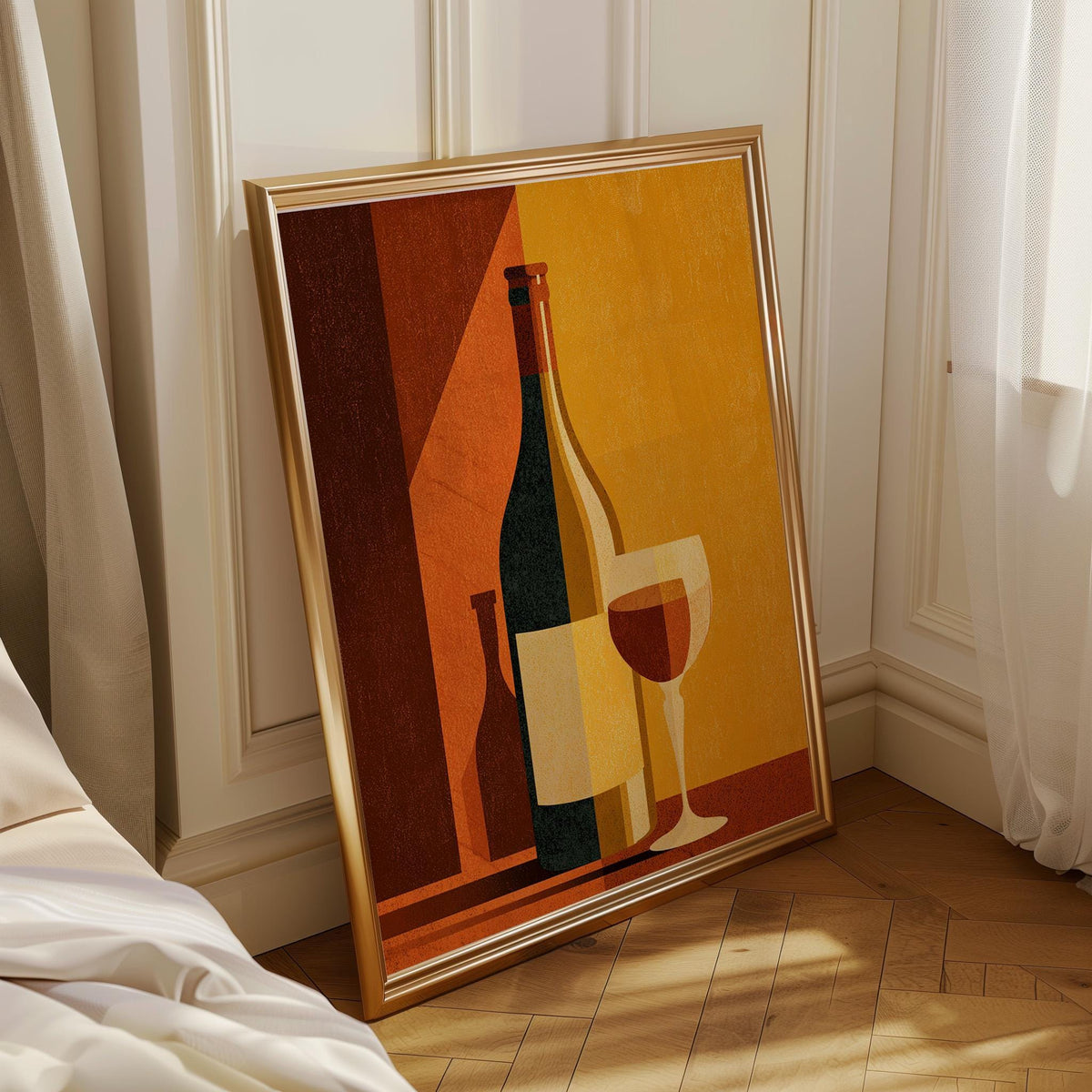 Retro Kitchen Print | Wine Wall Art | Vintage | Wine Print Wall | Retro Wine Wall Art Print | Mid-Century Modern Kitchen |...