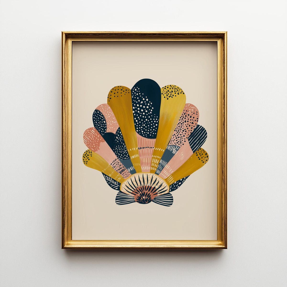 Scandinavian Seashell Print, Coastal Abstract Wall Art, Nordic Beach House Poster by The Wall Art Studio - physical