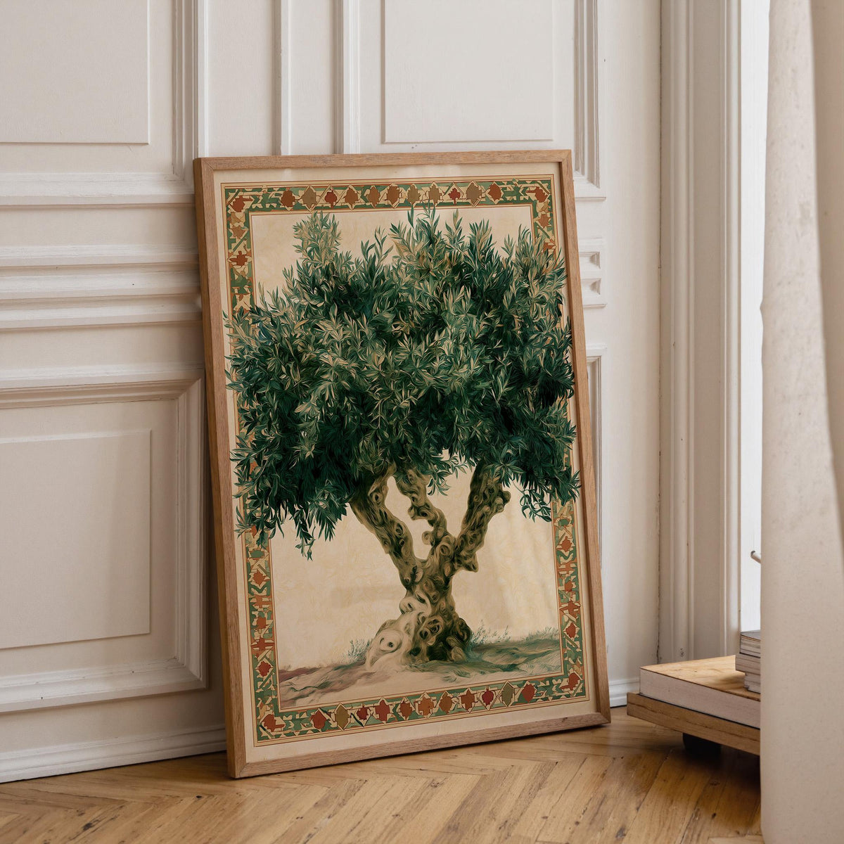Vintage Olive Tree Wall Art, Mediterranean Botanical Print, Tuscan Farmhouse Decor, Rustic Tree Artwork, Italian Landscape...