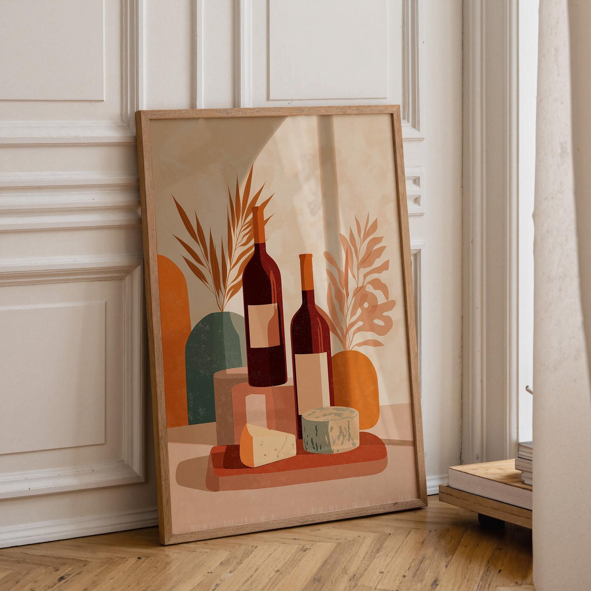 Wine and Cheese Wall Art Print | Rustic Kitchen Dining Room Décor | Still Life Vineyard Artwork | Wine Lover Gift | French...