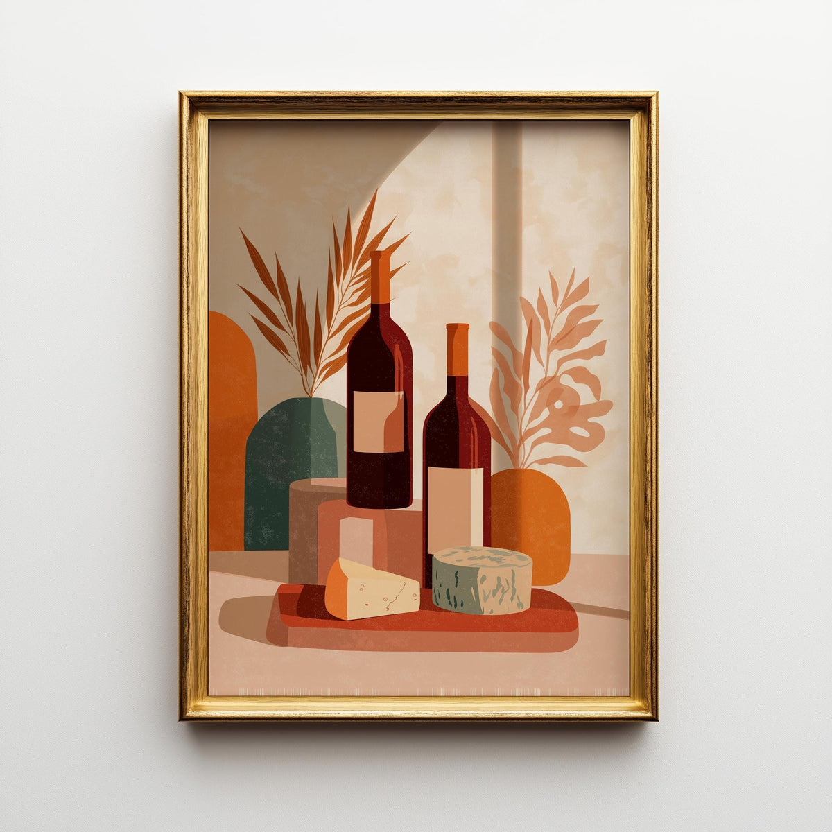 Wine and Cheese Wall Art Print | Rustic Kitchen Dining Room Décor | Still Life Vineyard Artwork | Wine Lover Gift | French...